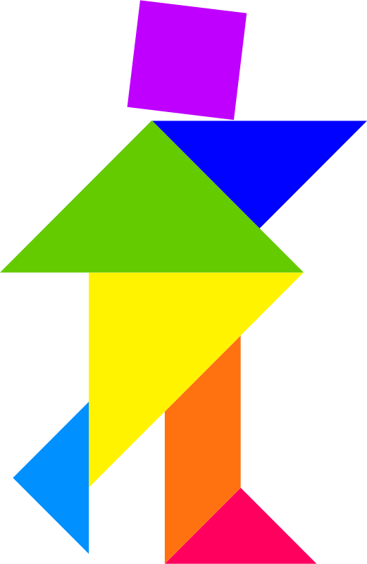Tangram Clip Art - Tangram Of A Person (521x800)
