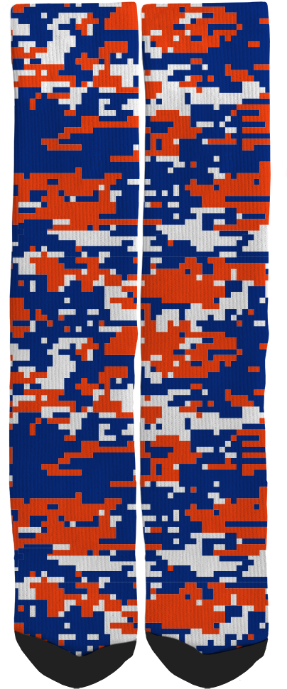 Red, White, & Blue Camouflage Crew Socks - Red, White, & Blue Camouflage Crew Socks (428x1000)