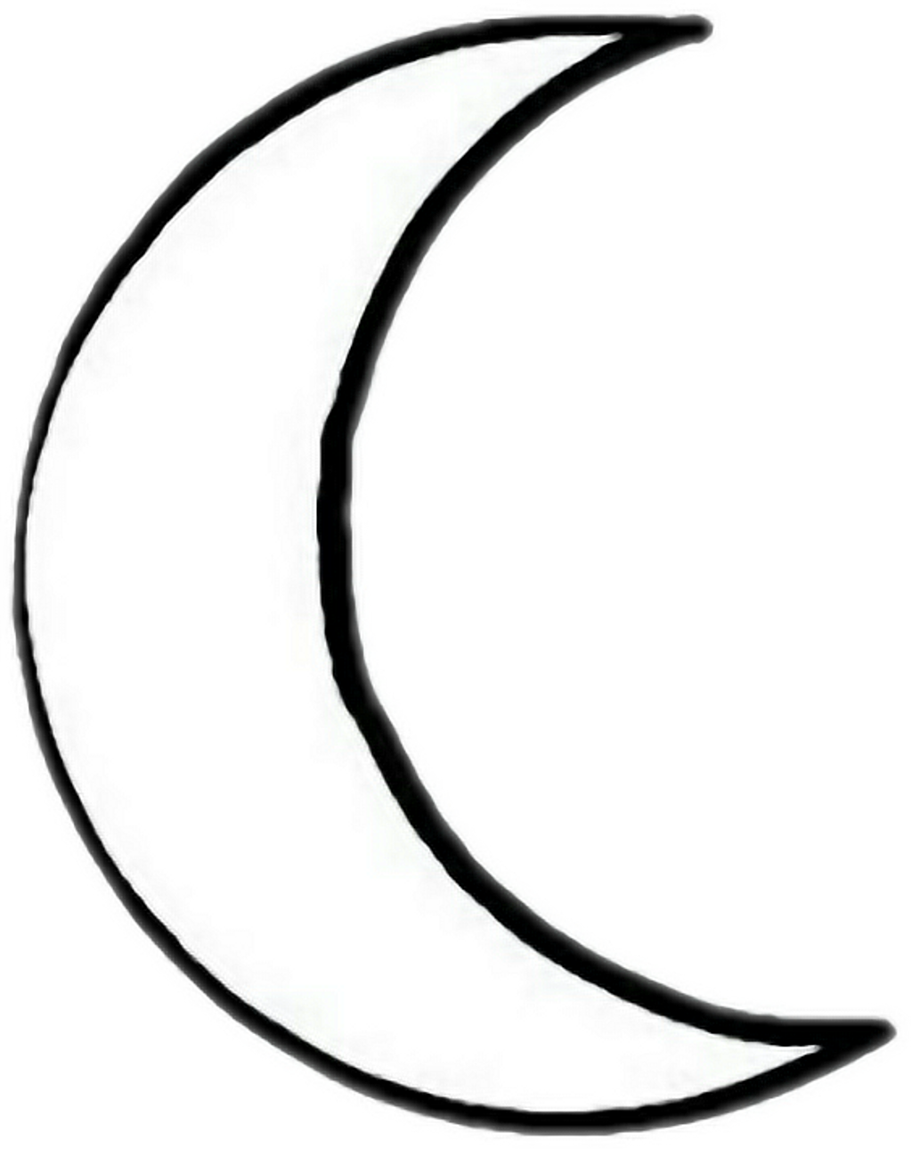 Black White Blackandwhite Arifreetoedit - Crescent Moon Easy Drawing (1024x1289)