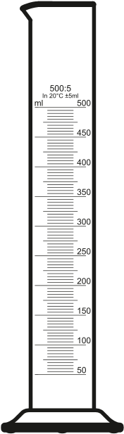 File - Measuring Cylinder - Svg - 100 Ml Graduated Cylinder Clipart (461x768)