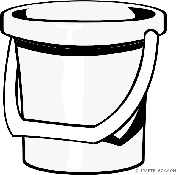 Bucket Clipart Black And White - Bucket Clip Art Black And White (600x588)
