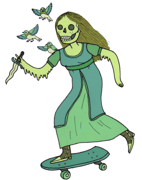 Skateboarding Clipart Tumblr Transparent - Cartoon (488x618)