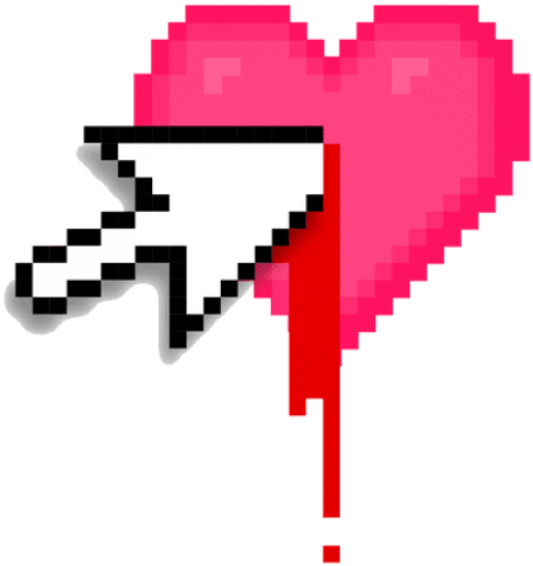 Free Png Download Heart Broken Tumblr Png Images Background - Pixel Heart (480x510)