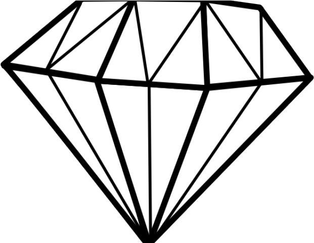 Diamond Black And White Clip Art (640x480)