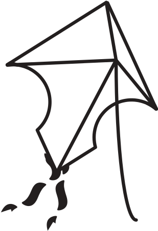 Beautiful Kite Flying Icon - Line Art (550x550)