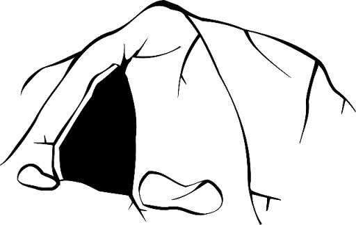 Billu Got Scared And Held The Sage's Hand - Cave Clip Art (512x323)