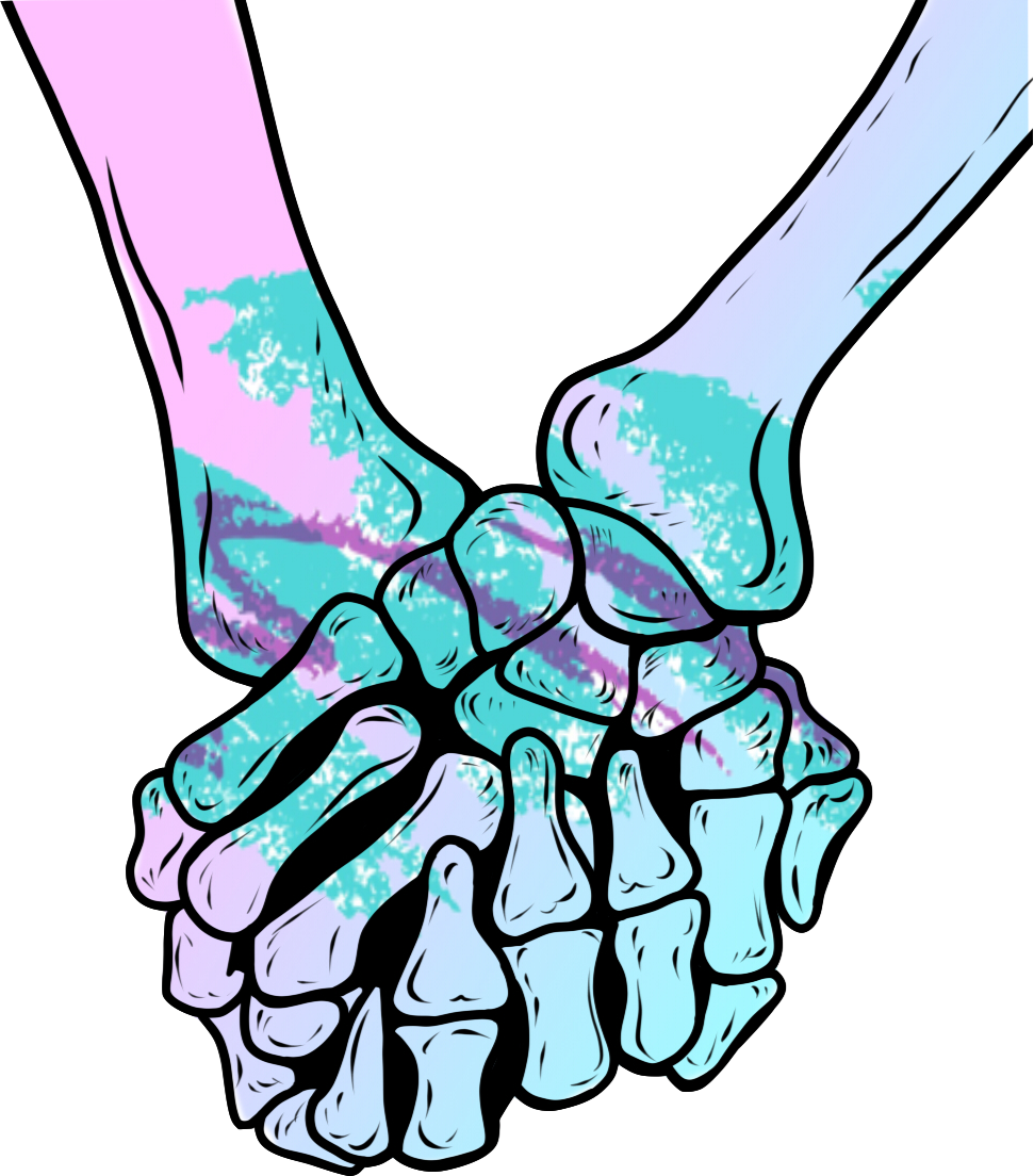 '90s Skeleton Cup Hands - Stickers Twenty One Pilots (971x1104)
