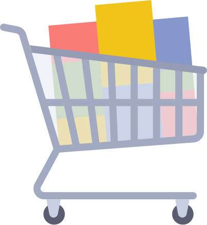 Peapod - Shopping Trolley Illustration (404x438)