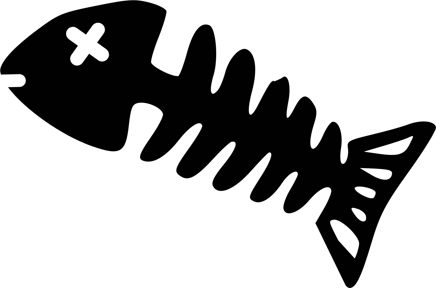 Clipart Best Skeleton Fish - Cartoon Fish Bone (1515x1002)