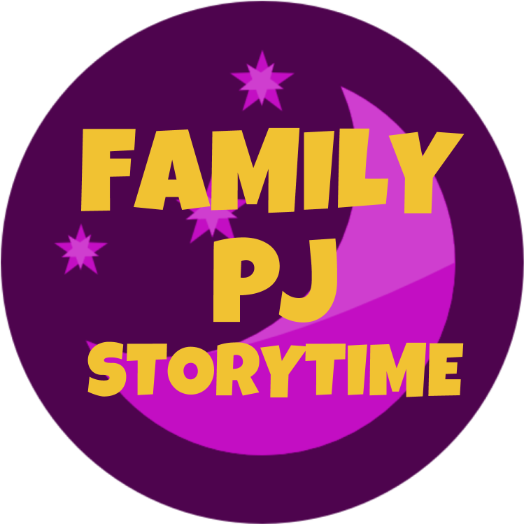 Dark Purple Circle With The Words "family Pj Storytime" - Circle (768x768)