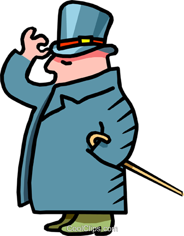 Top Hat Clipart Teal - Man With Top Hat Png (373x480)