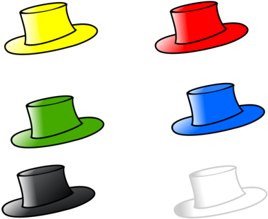 Top Hat Clipart Thinking - 6 Thinking Hats Png (407x340)
