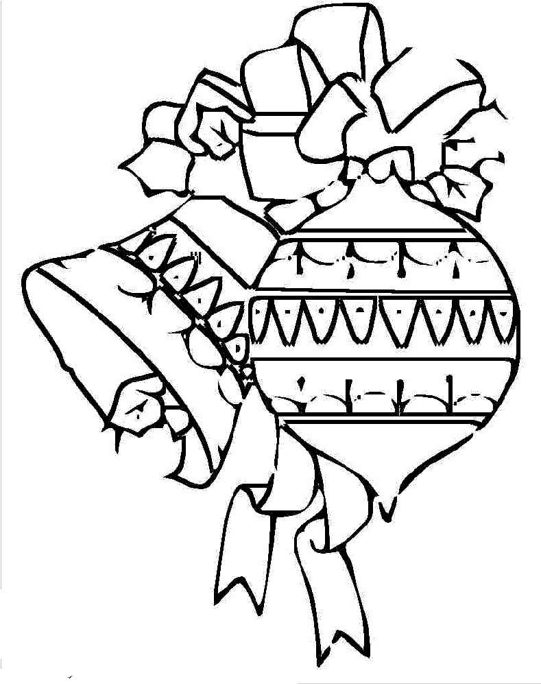 Oranament And Bell Coloring Pages Sewing - Line Art (816x1008)