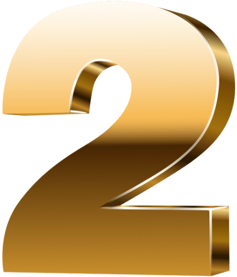 Number Two 3d Gold Png Free Png Images Toppng Rh Toppng - 3d Gold Numbers Png (480x561)