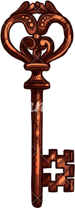 Old Vintage Door Key Vector Illustration Design - Old Vintage Door Key Vector Illustration Design (800x800)