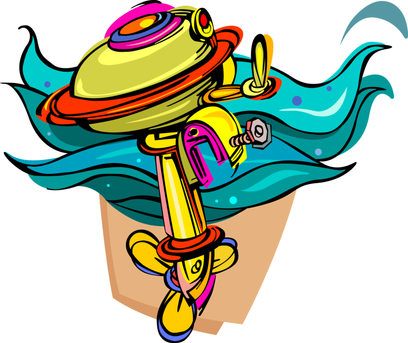 Vector Illustration Of Vintage Outboard Engine For - Vector Illustration Of Vintage Outboard Engine For (831x700)