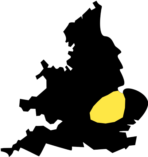 Now Covering Milton Keynes, Northamptonshire, Buckinghamshire, - United Kingdom Map Silhouette (516x528)