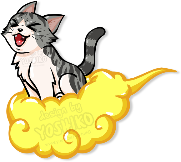 Cartoon Cat Flying On Jindujun By Yoshik0-animation - Cartoon Cat Flying (600x540)