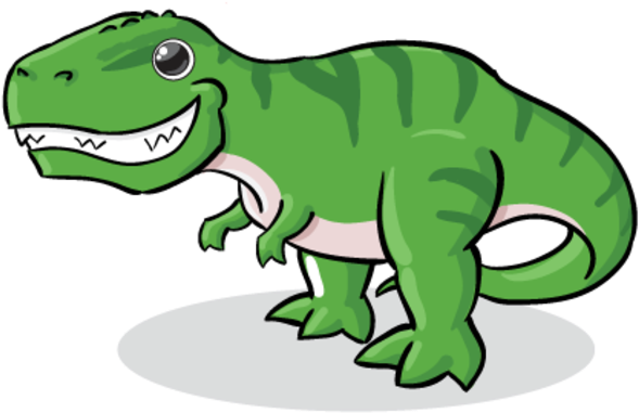 Men Hear The Sound Of Thunder - T Rex Cartoon Png (610x480)