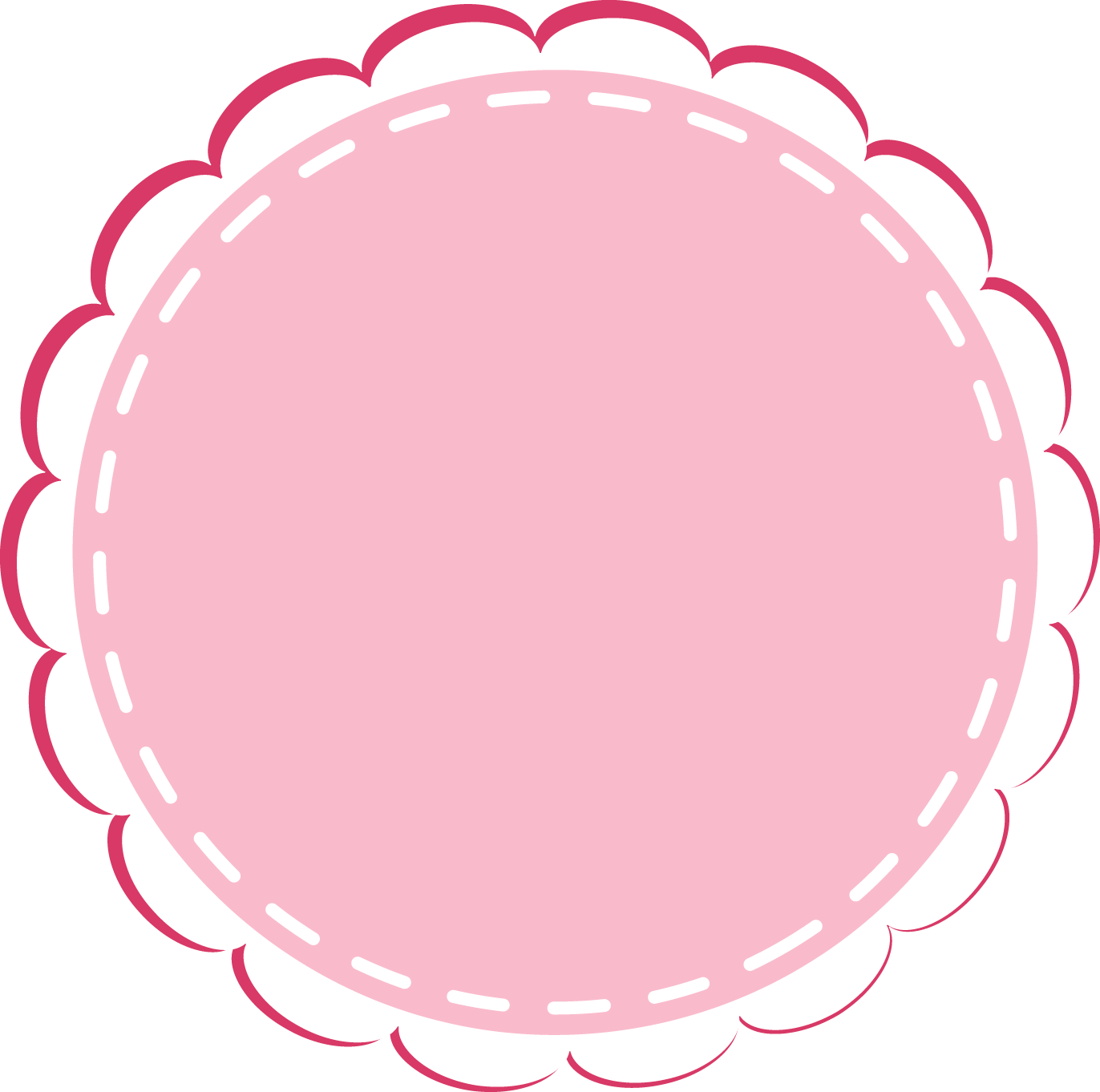 Cute Studios Lace Column Ocean Bakery Circular Clipart - Pink Round Border Png (1372x1362)