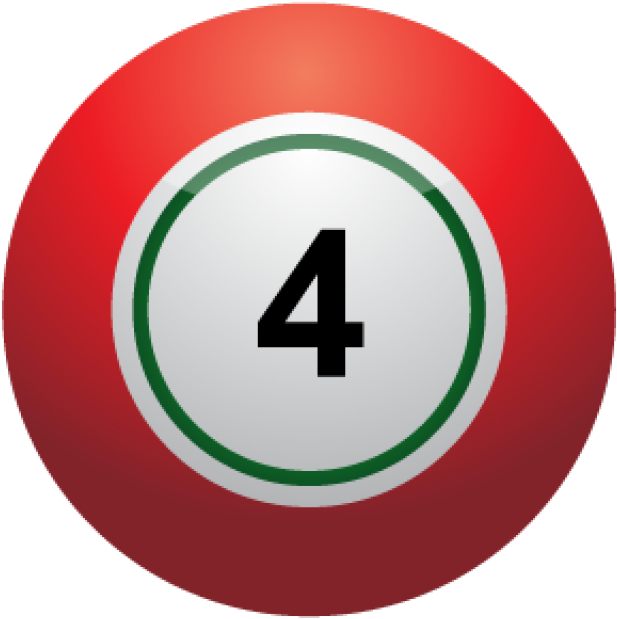 Filmstrip With Numbers Clipart - Pool Ball 4 (640x640)