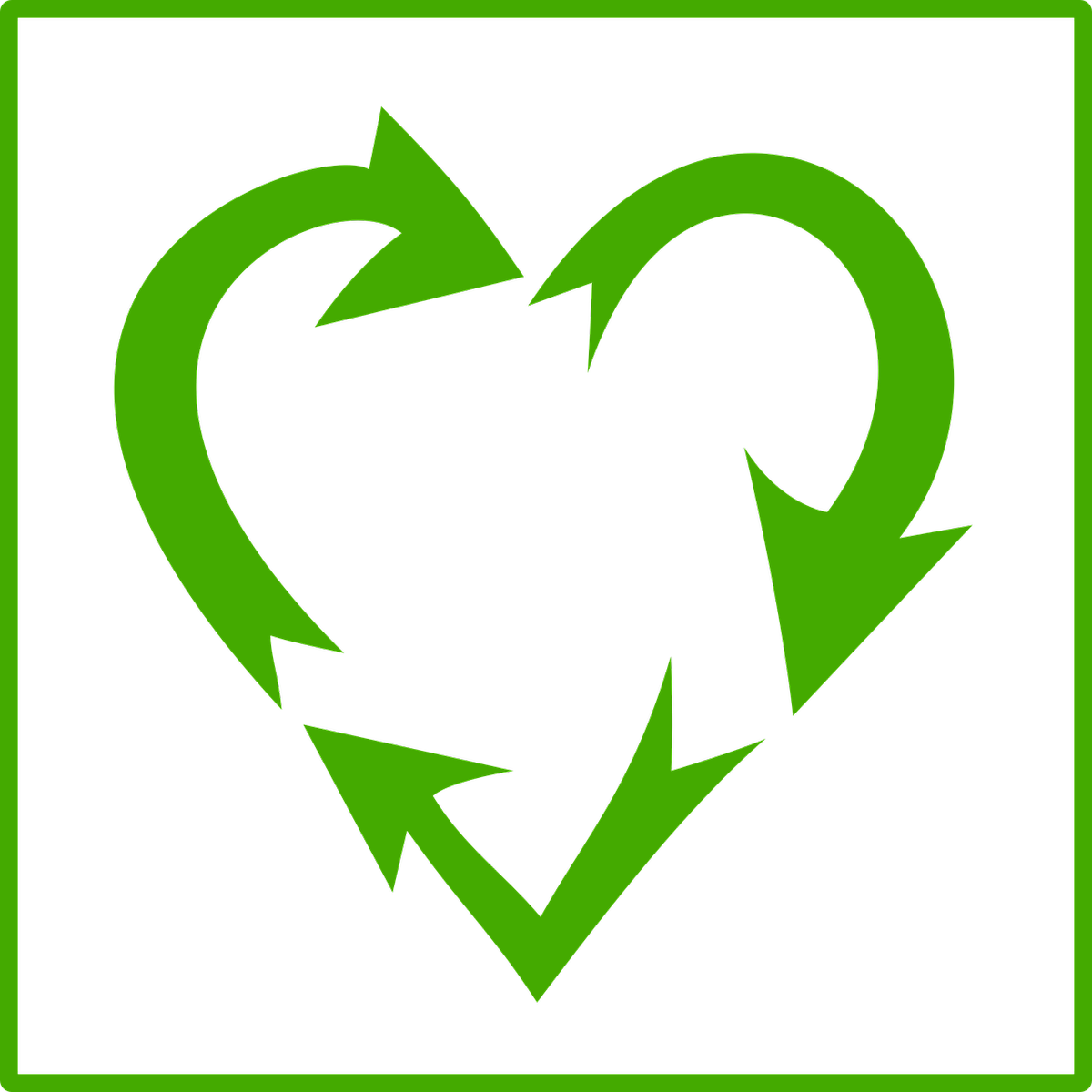 Ushred & Rovert Shredding Solutions - Heart Recycle Symbol (1200x1200)