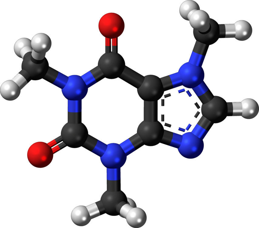 Caffeine Coffee Caffeinated Drink Molecule Alkaloid - Caffeine Molecule (855x750)
