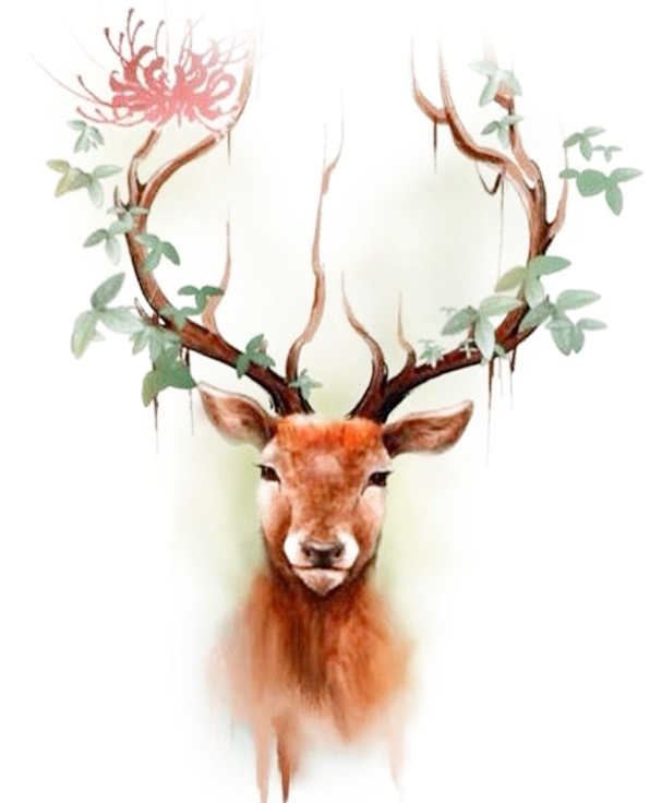 Elk Moose Tattoo Color Deer Head Reindeer Clipart - Tattoo Stag Antlers (705x735)