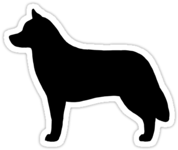 Siberian Husky Silhouette Waterproof Die-cut Sticker - Australian Cattle Vector (375x360)