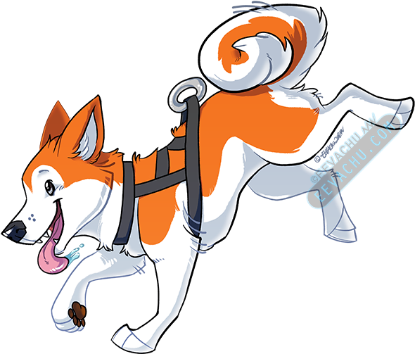 Husky Sticker - Orange - Sticker (624x540)