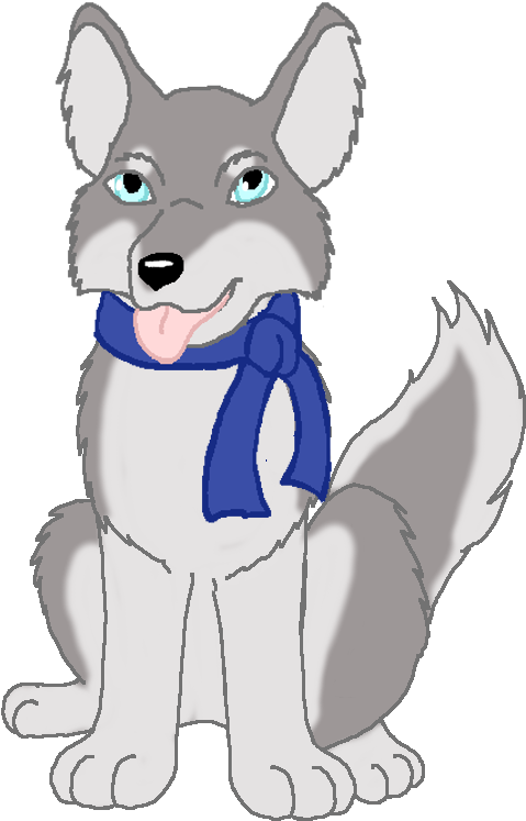 Husky Puppy In A Scarf By Ashwolf-forever - Cartoon (500x754)