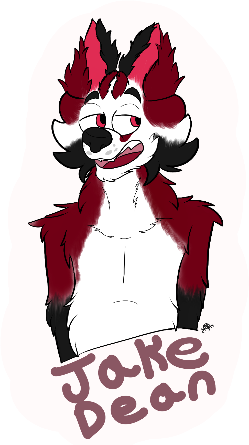 Jake Dean The Mad Husky Badge - Illustration (1200x2000)