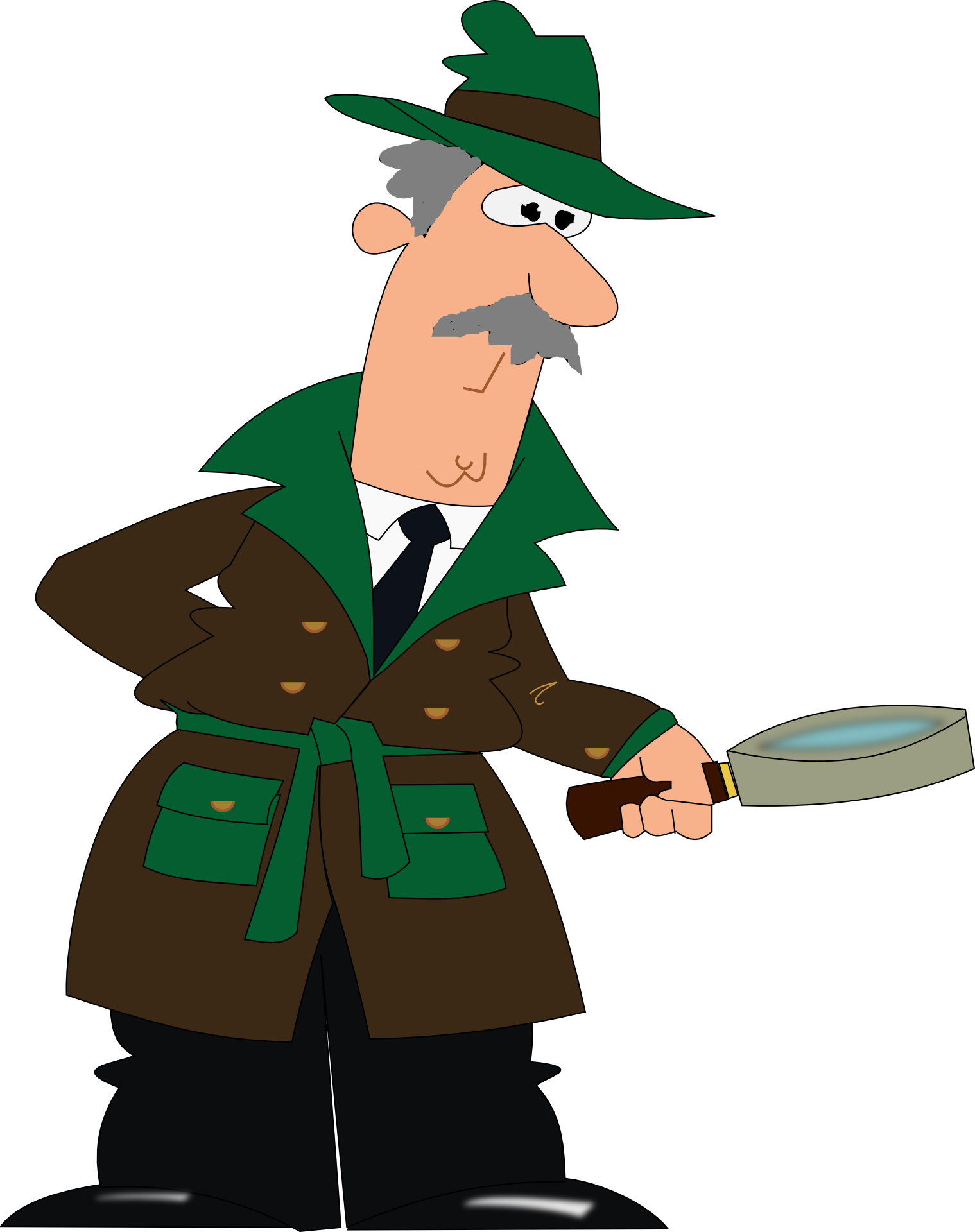 Clipart,detective With Magnifying Glass In The Drawn - Transparent Detective Png (1519x1920)