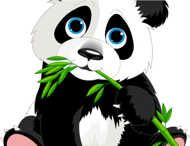 Marine Life Clipart Sea Habitat - Giant Panda Cute Cartoon (640x480)