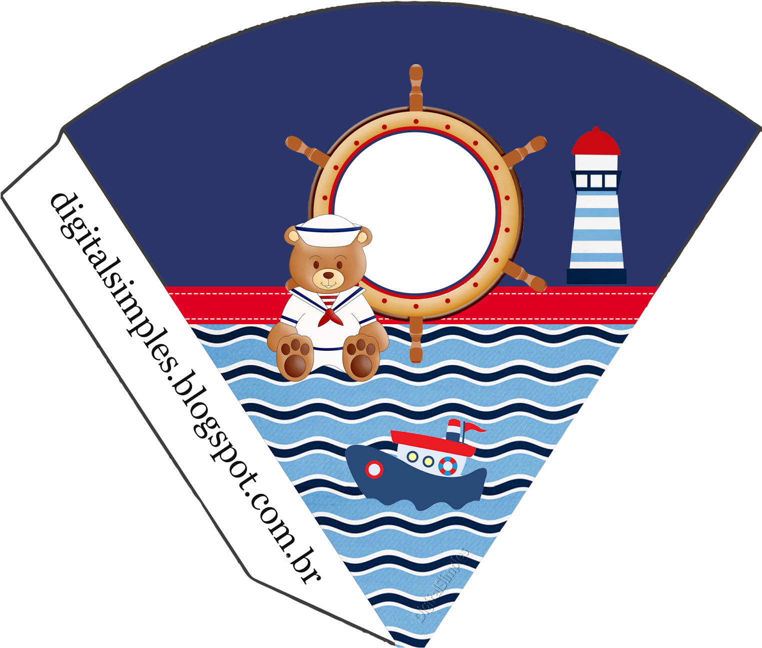 Cone Para Guloseimas Ursinho Marinheiro 300 21,5x18 - Cone Para Guloseimas Ursinho Marinheiro 300 21,5x18 (1600x1387)