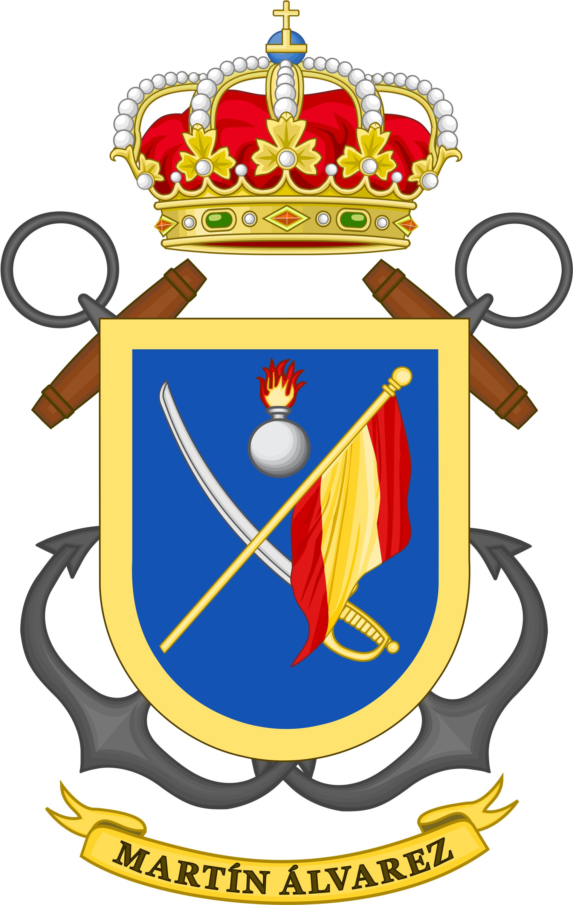 Coat Of Arms Of The Spanish Marine Corps Martín Álvarez - Alcorcón (spanien) Wappen Postkarte (2000x3094)