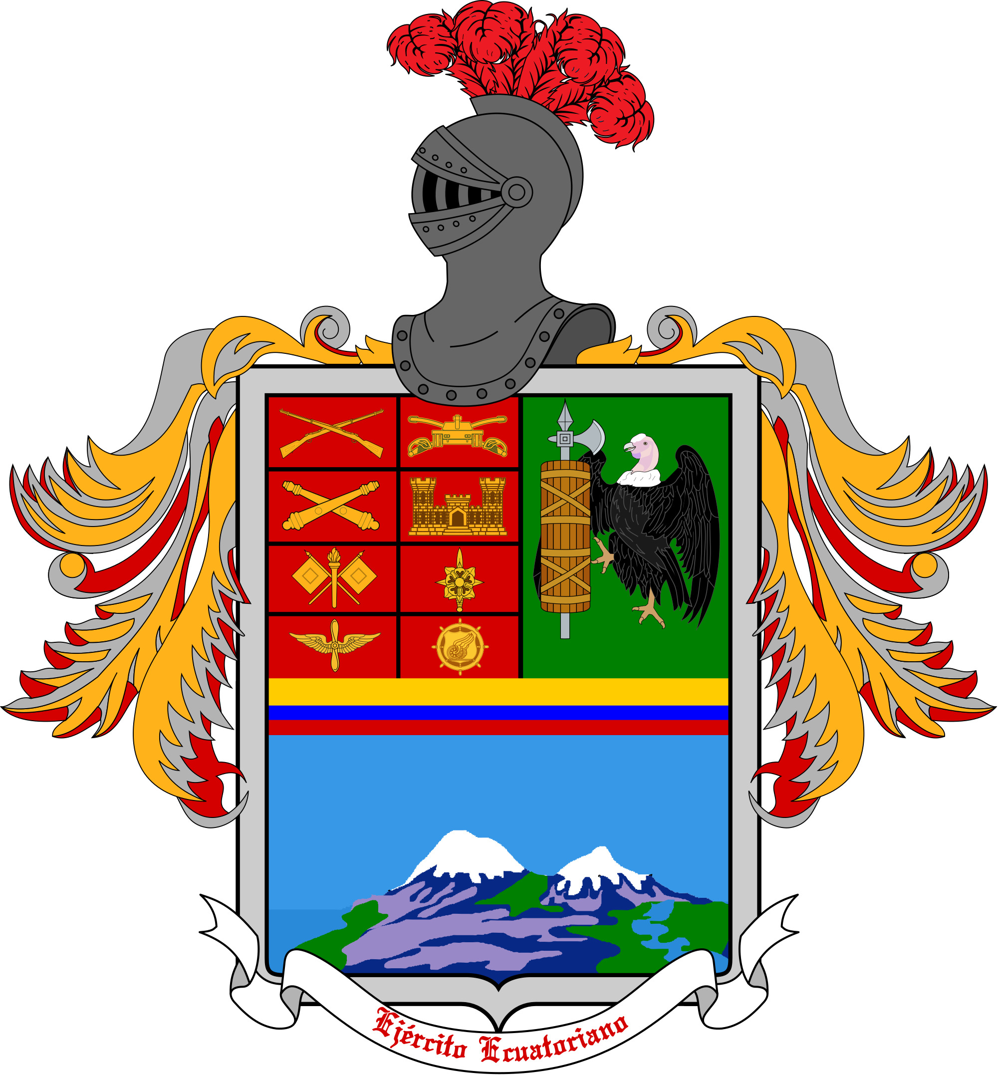 Coat Of Arms Of Ecuador Army - Escuela De Caballeria Ecuador (2000x2154)
