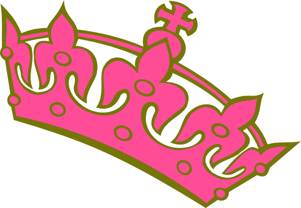 Pink Army Tilted Tiara Clip Art - Gold Tiara Clip Art (600x416)