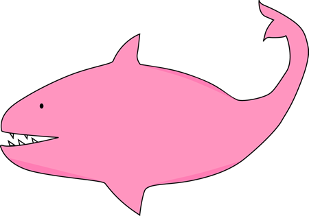 Marine Life Clipart Pink Thing - Pink Shark Clip Art (450x315)