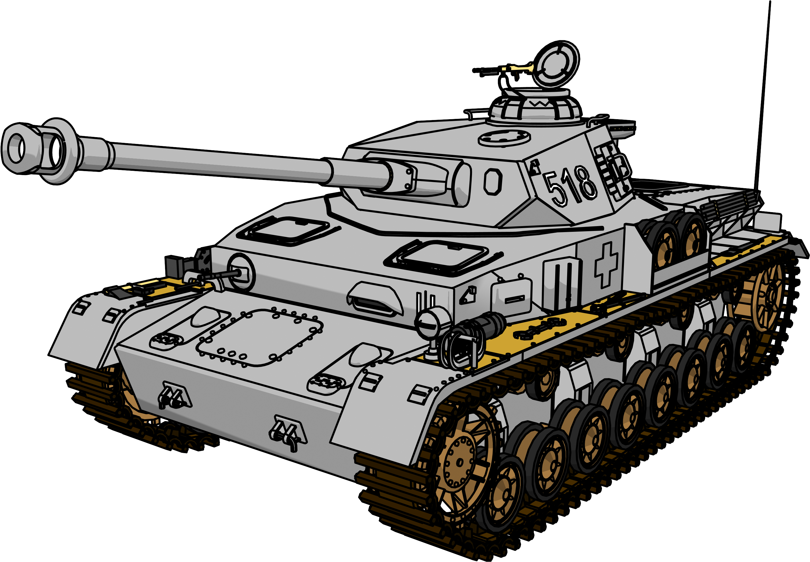 Panzer Tank Clipart Png Picture - Tank Clipart (2901x2035)