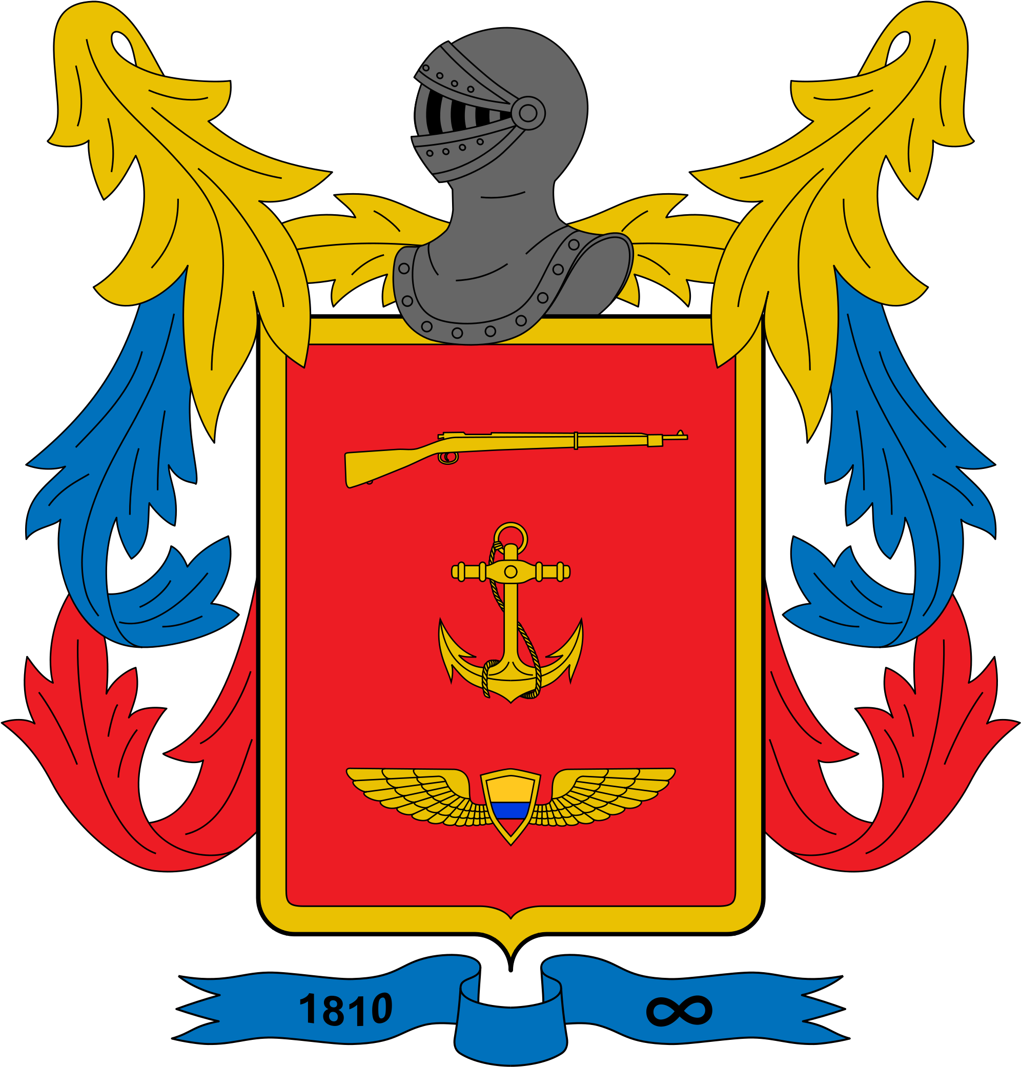 Escudo Fuerzas Militares De Colombia - Colombian Armed Forces Logo (2000x2095)
