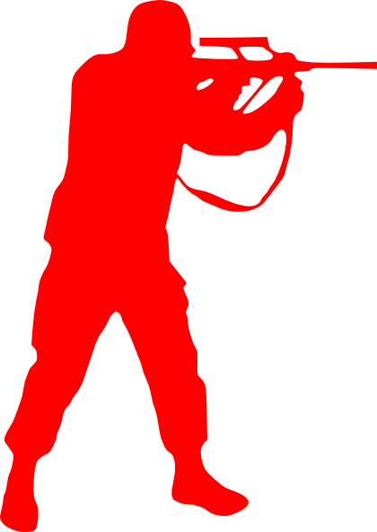 Red Soldier Clip Art - German Soldier Silhouette Png (420x592)