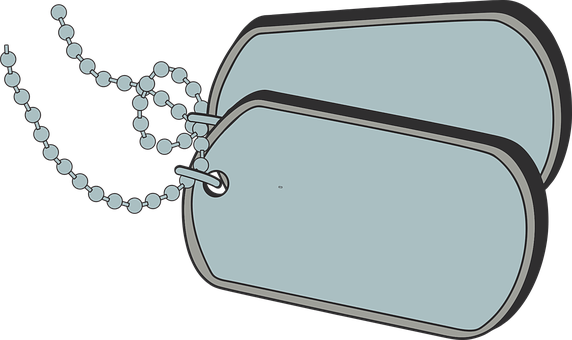 Dog Tags, Military, Identification, Army - Army Dog Tags Clipart Png (572x340)