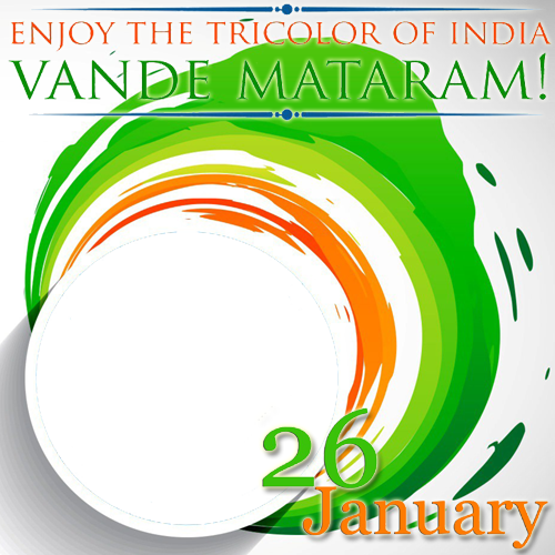 Create Republic Of India Vande Mataram Frame With Your - Republic Day Photo Frame (500x500)