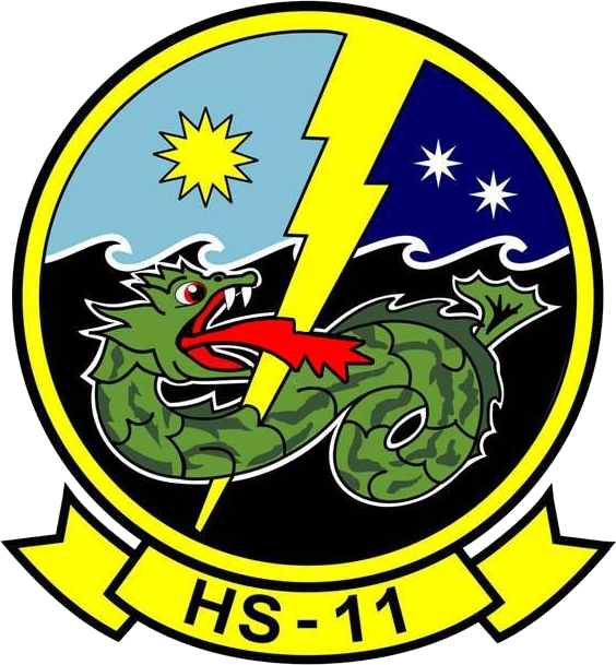 Helicopter Anti-submarine Squadron 11 Insignia 1960 - Hsc 11 Dragonslayers (564x609)