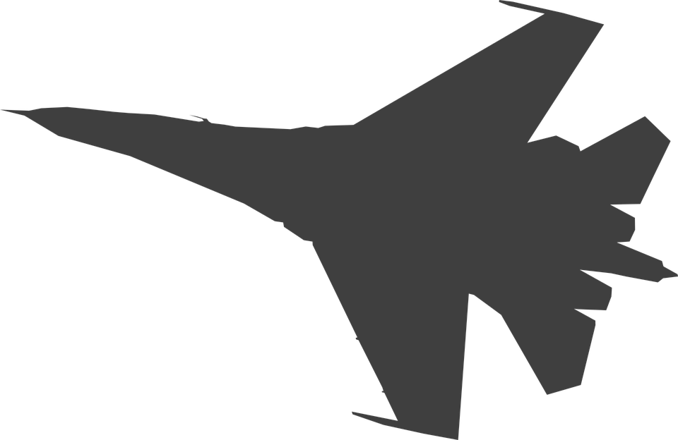 Jet Fighter Clipart Military Plane - Jet Silhouette (960x624)