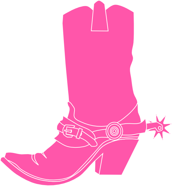 Free Sassy Cowgirl Boots Clipart - Pink Cowboy Boot Cartoon (552x597)