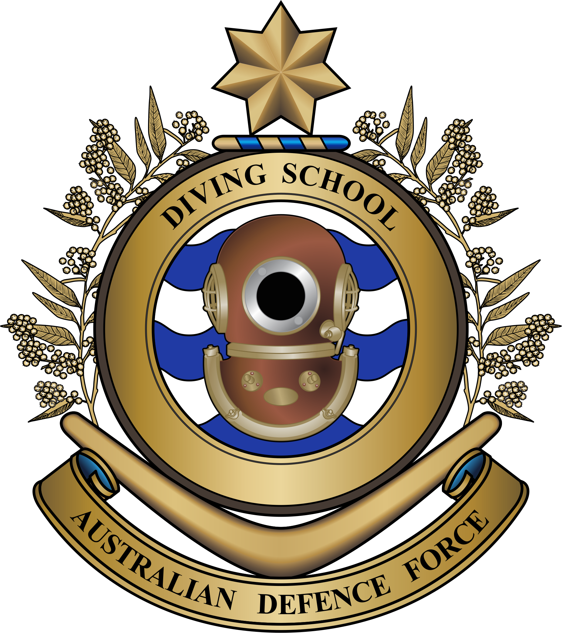 Diving School Crest - Emblem (1853x2084)