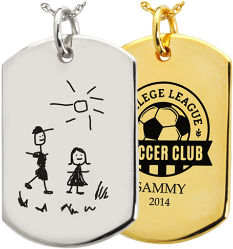 Wholesale Personalized Dog Tag Jewelry Front Drawing, - Baby Handprint On Dog Tag Keepsake (500x500)