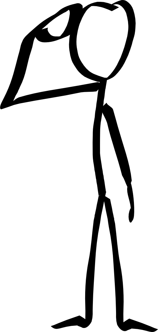 Stickyman Military Salute Clipart - Stick Man Thinking Png (512x1078)